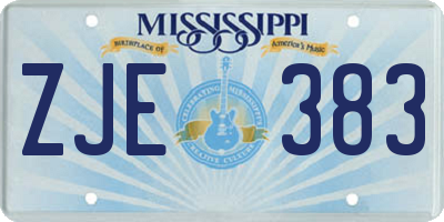 MS license plate ZJE383
