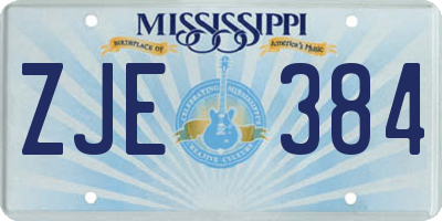 MS license plate ZJE384