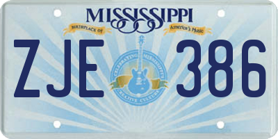 MS license plate ZJE386