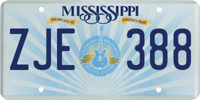 MS license plate ZJE388