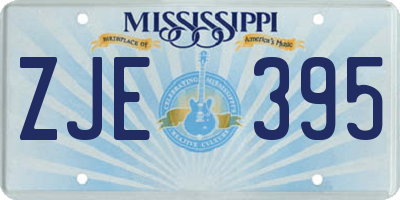 MS license plate ZJE395