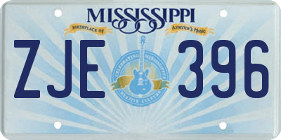 MS license plate ZJE396
