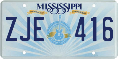 MS license plate ZJE416