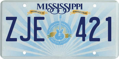 MS license plate ZJE421