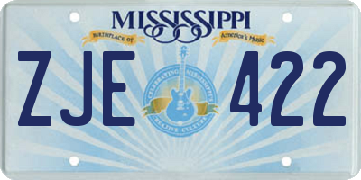 MS license plate ZJE422