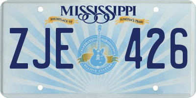 MS license plate ZJE426