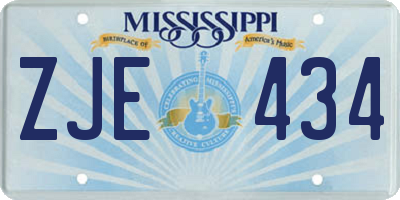 MS license plate ZJE434