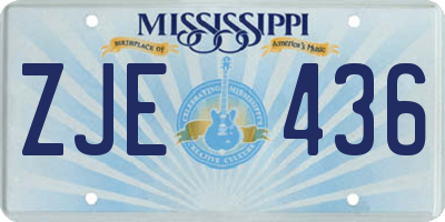 MS license plate ZJE436