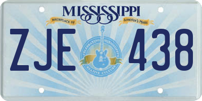 MS license plate ZJE438