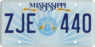 MS license plate ZJE440