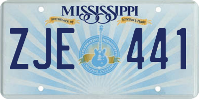 MS license plate ZJE441