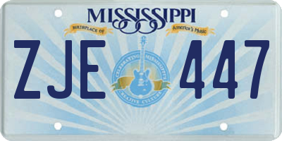 MS license plate ZJE447