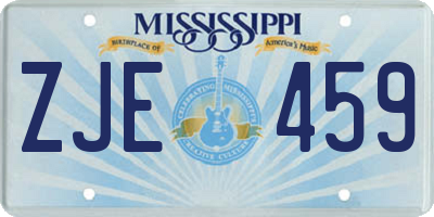 MS license plate ZJE459