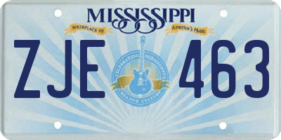 MS license plate ZJE463