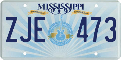 MS license plate ZJE473