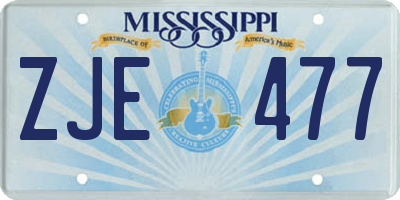 MS license plate ZJE477