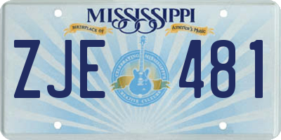 MS license plate ZJE481