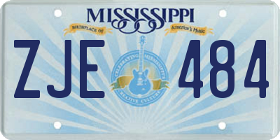 MS license plate ZJE484