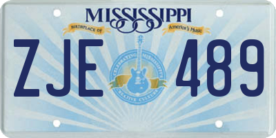 MS license plate ZJE489