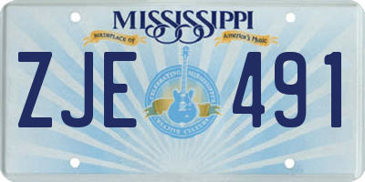 MS license plate ZJE491