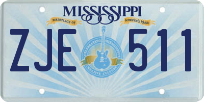 MS license plate ZJE511