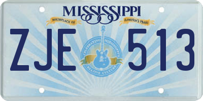 MS license plate ZJE513