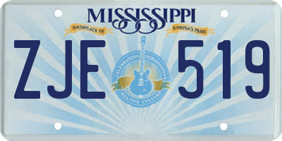 MS license plate ZJE519