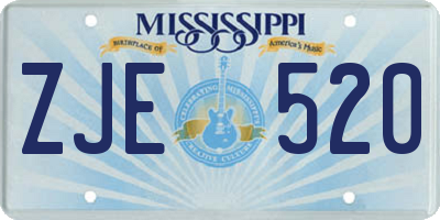 MS license plate ZJE520