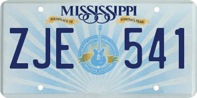 MS license plate ZJE541