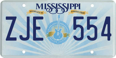 MS license plate ZJE554