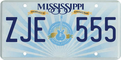 MS license plate ZJE555