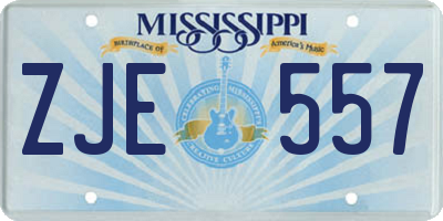 MS license plate ZJE557