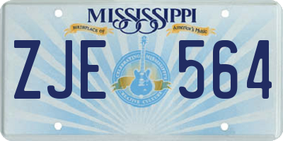 MS license plate ZJE564