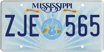 MS license plate ZJE565