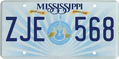 MS license plate ZJE568