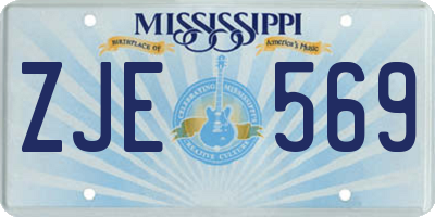 MS license plate ZJE569