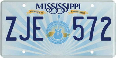 MS license plate ZJE572