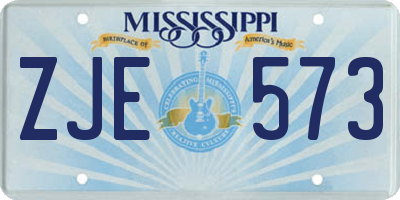 MS license plate ZJE573