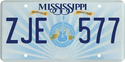 MS license plate ZJE577