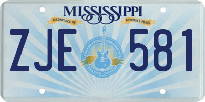 MS license plate ZJE581