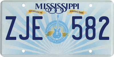 MS license plate ZJE582