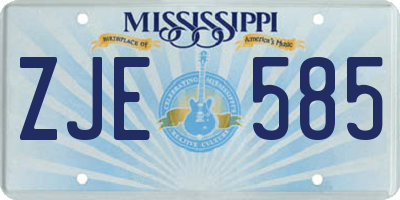 MS license plate ZJE585