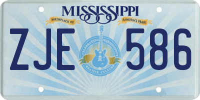 MS license plate ZJE586