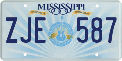 MS license plate ZJE587