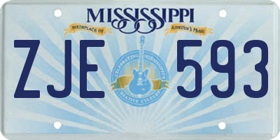 MS license plate ZJE593