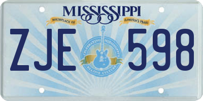 MS license plate ZJE598