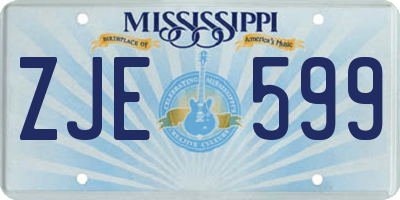 MS license plate ZJE599