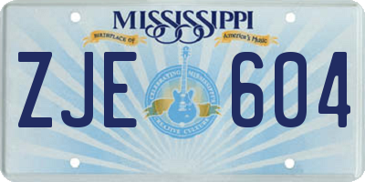 MS license plate ZJE604