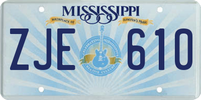 MS license plate ZJE610