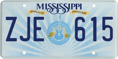 MS license plate ZJE615